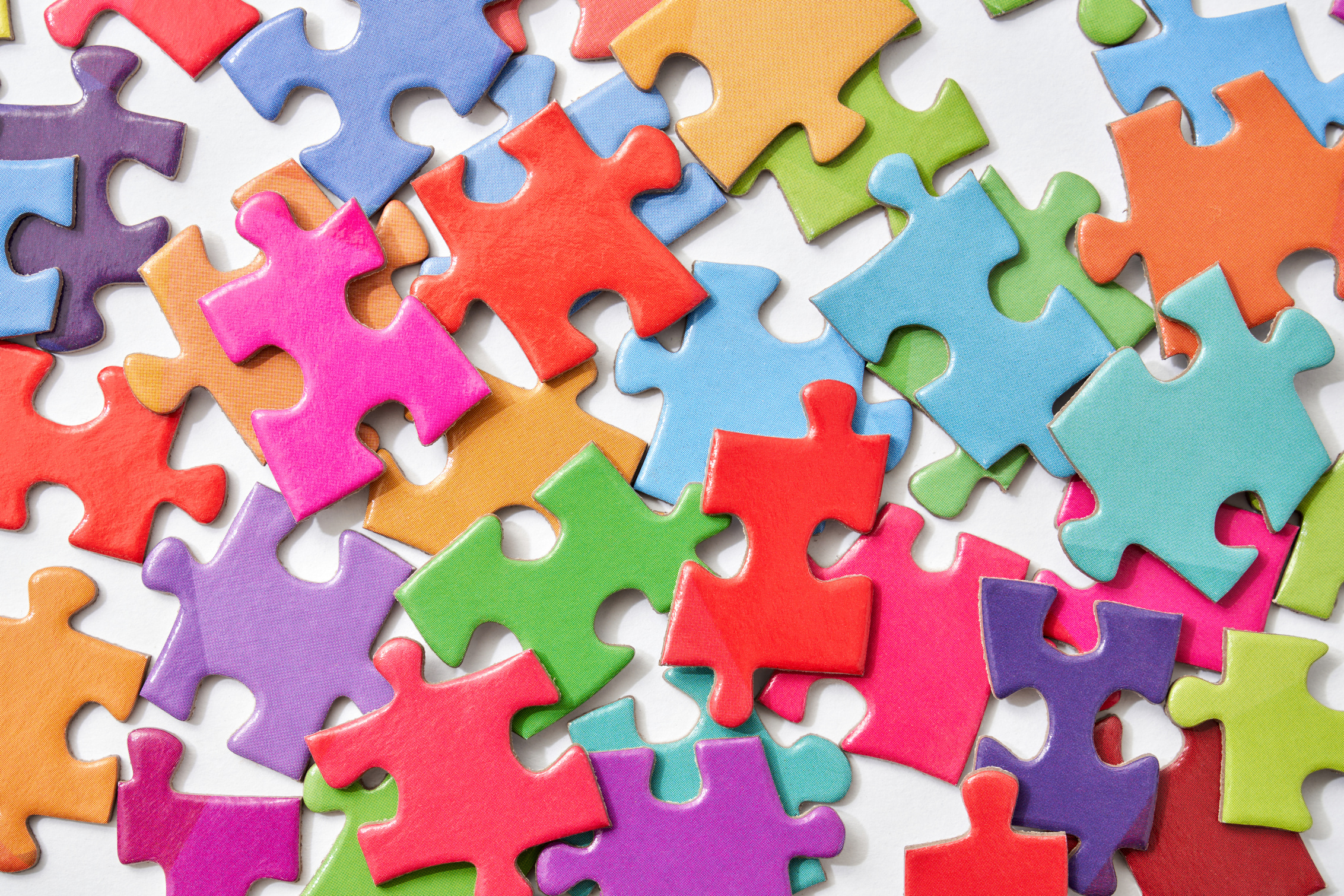 Pink Green and Yellow Puzzle Piece
